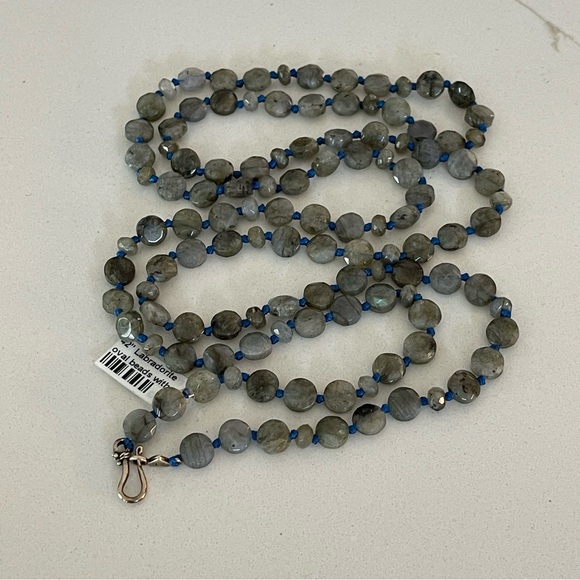 One of a kind Labradorite beaded 42” Necklace - Picture 4 of 11